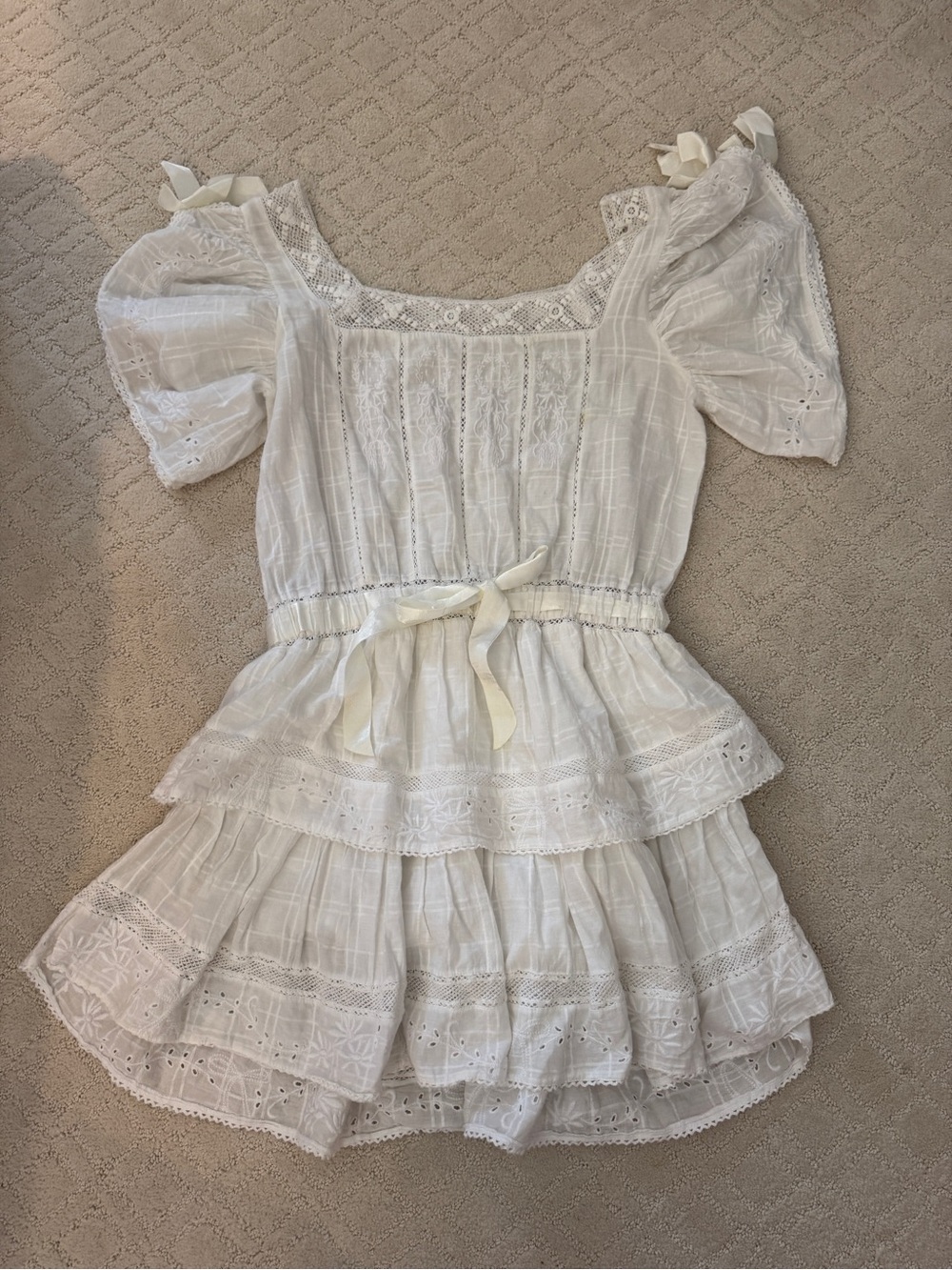 LOVESHACKFANCY white Dorthy Mini dress